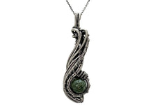 Load image into Gallery viewer, Custom Gemstone Wire-Wrapped Pendant in Sterling Silver; "Comet"