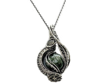 Load image into Gallery viewer, Custom Gemstone Steampunk Pendant, Wire-Wrapped in Sterling Silver