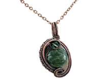 Load image into Gallery viewer, Mini Woven Circle Gemstone Pendant in Bronze with Swarovski Crystal