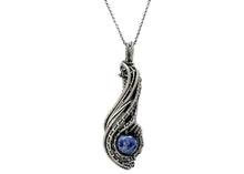 Load image into Gallery viewer, Custom Gemstone Wire-Wrapped Pendant in Sterling Silver; "Comet"