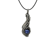 Load image into Gallery viewer, Custom Gemstone Wire-Wrapped Pendant in Sterling Silver; "Comet"