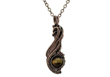 Load image into Gallery viewer, Custom Gemstone Wire-Wrapped Pendant, "Comet" Model - Bronze Necklace Jewelry