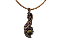 Load image into Gallery viewer, Custom Gemstone Wire-Wrapped Pendant, "Comet" Model - Bronze Necklace Jewelry