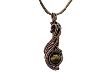 Load image into Gallery viewer, Custom Gemstone Wire-Wrapped Pendant, "Comet" Model - Bronze Necklace Jewelry