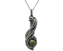 Load image into Gallery viewer, Custom Gemstone Wire-Wrapped Pendant in Sterling Silver; "Comet"