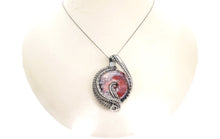 Load image into Gallery viewer, Terra Rosa Jasper &quot;Woven Donut&quot; Pendant, Wire-Wrapped in Sterling Silver