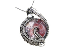 Load image into Gallery viewer, Terra Rosa Jasper &quot;Woven Donut&quot; Pendant, Wire-Wrapped in Sterling Silver
