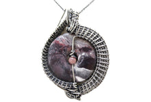 Load image into Gallery viewer, Terra Rosa Jasper &quot;Woven Donut&quot; Pendant, Wire-Wrapped in Sterling Silver