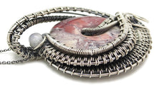 Load image into Gallery viewer, Terra Rosa Jasper &quot;Woven Donut&quot; Pendant, Wire-Wrapped in Sterling Silver
