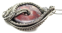 Load image into Gallery viewer, Terra Rosa Jasper &quot;Woven Donut&quot; Pendant, Wire-Wrapped in Sterling Silver