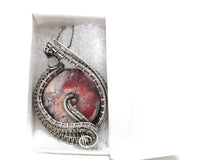 Load image into Gallery viewer, Terra Rosa Jasper &quot;Woven Donut&quot; Pendant, Wire-Wrapped in Sterling Silver