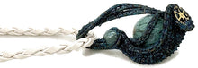 Load image into Gallery viewer, Steampunk Verdigris Hemo Jasper Pendant, Wire-Wrapped in Brass with Green Apatite