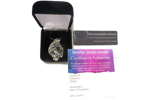 Campo del Cielo Meteorite Pendant, Wire-Wrapped in Sterling Silver with Peridot