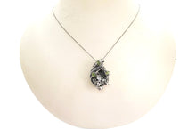 Load image into Gallery viewer, Campo del Cielo Meteorite Pendant, Wire-Wrapped in Sterling Silver with Peridot