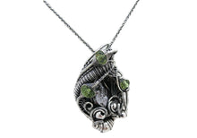 Load image into Gallery viewer, Campo del Cielo Meteorite Pendant, Wire-Wrapped in Sterling Silver with Peridot