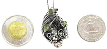 Load image into Gallery viewer, Campo del Cielo Meteorite Pendant, Wire-Wrapped in Sterling Silver with Peridot