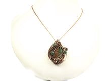 Load image into Gallery viewer, African Green Opal Pendant in Copper with Moss Agate