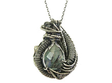 Load image into Gallery viewer, Aquamarine Pendant with Citrine, Sterling Silver Wire Wrap