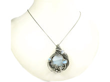 Load image into Gallery viewer, Blue Agate &amp; Rainbow Moonstone Pendant