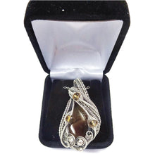 Load image into Gallery viewer, Brazilian Agate Wire-Wrapped Pendant in Sterling Silver with Citrine - Heather Jordan Jewelry