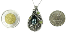 Load image into Gallery viewer, Black Freshwater Biwa Stick Pearl Pendant with Ethiopian Welo Opals