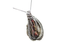 Load image into Gallery viewer, Bronze Pearl Pendant with Ethiopian Opals, Wire-Wrapped in Sterling Silver