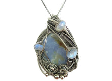 Load image into Gallery viewer, Blue Chalcedony &amp; Rainbow Moonstone Pendant