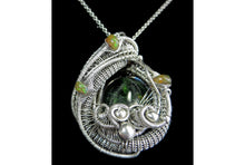 Load image into Gallery viewer, Chrome Diopside Wire-Wrapped Pendant with Ethiopian Opals