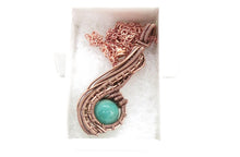 Load image into Gallery viewer, Custom Gemstone &amp; Copper Wire-Wrapped Pendant; &quot;Comet&quot;