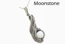 Load image into Gallery viewer, Custom Gemstone Wire-Wrapped Pendant in Sterling Silver; &quot;Comet&quot;