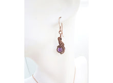 Load image into Gallery viewer, Custom Gemstone and Copper Wire-Wrapped Necklace &amp; Earrings Set; &quot;Comet&quot; Model