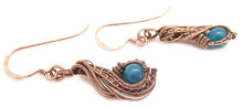Load image into Gallery viewer, Custom Gemstone and Copper Wire-Wrapped Necklace &amp; Earrings Set; &quot;Comet&quot; Model