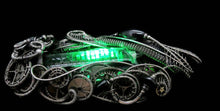 Load image into Gallery viewer, Green Sweeper Nixie Tube Steampunk/Cyberpunk Fusion LED Necklace