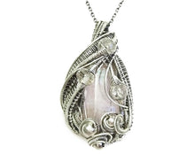 Load image into Gallery viewer, Pink Kunzite Crystal Wire-Wrapped Pendant in Sterling Silver with Morganite - Heather Jordan Jewelry