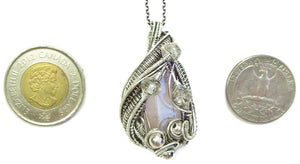 Pink Kunzite Crystal Wire-Wrapped Pendant in Sterling Silver with Morganite - Heather Jordan Jewelry