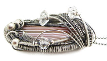 Load image into Gallery viewer, Lake Superior Agate Pendant with Herkimer Diamonds in Sterling Silver