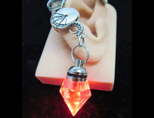 Load image into Gallery viewer, Custom Colored Steampunk LED Crystal Ear Wrap in Sterling Silver