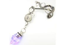 Load image into Gallery viewer, Custom Colored Steampunk LED Crystal Ear Wrap in Sterling Silver