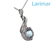 Load image into Gallery viewer, Custom Gemstone Wire-Wrapped Pendant in Sterling Silver; &quot;Mini-Comet&quot;