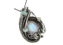 Load image into Gallery viewer, Rainbow Moonstone Pendant with Ethiopian Welo Opals