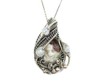 Load image into Gallery viewer, Mexican Crazy Lace Pendant with Rainbow Moonstone