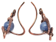 Load image into Gallery viewer, Custom Gemstone &amp; Copper Wire-Wrapped Ear Pins; &quot;Orbit&quot; Style - Heather Jordan Jewelry