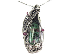 Load image into Gallery viewer, Ruby Zoisite Pendant with Pink Sapphire