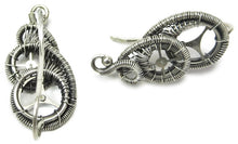 Load image into Gallery viewer, Sterling Silver Steampunk Ear Pins; &quot;Rolling Wave&quot; Model - Heather Jordan Jewelry