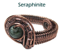 Load image into Gallery viewer, Woven Adjustable Copper Ring with Custom Gemstone - Heather Jordan Jewelry