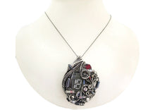 Load image into Gallery viewer, Nixie Tube Steampunk/Cyberpunk Fusion Pendant with Upcycled Watch &amp; Electronic Parts