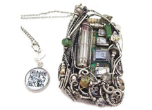 Load image into Gallery viewer, Upcycled Vintage Circuit Board &amp; Vaccum Tube Cyberpunk/Steampunk Fusion Pendant