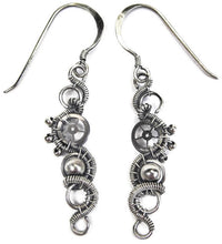 Load image into Gallery viewer, Sterling Silver Woven Steampunk Earrings - Heather Jordan Jewelry