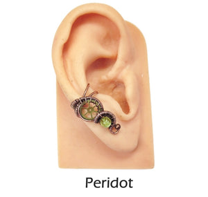 Custom Gemstone Small Bronze Steampunk Ear Cuff - Heather Jordan Jewelry