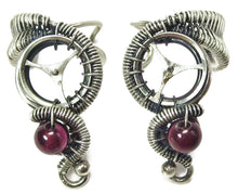 Load image into Gallery viewer, Custom Gemstone and Sterling Silver Small Steampunk Ear Cuff - Heather Jordan Jewelry